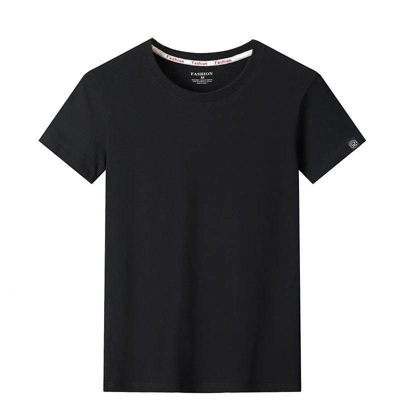 Solid T Shirt Men Summer Casual Cotton T Shirts Men Oversized T Shirt Short Sleeve Loose Youth Classic Tee Tops Big Size 5XL 6XL