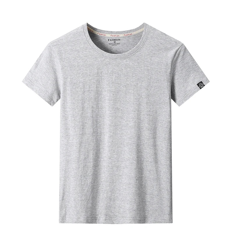 Solid T Shirt Men Summer Casual Cotton T Shirts Men Oversized T Shirt Short Sleeve Loose Youth Classic Tee Tops Big Size 5XL 6XL