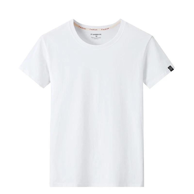 Solid T Shirt Men Summer Casual Cotton T Shirts Men Oversized T Shirt Short Sleeve Loose Youth Classic Tee Tops Big Size 5XL 6XL