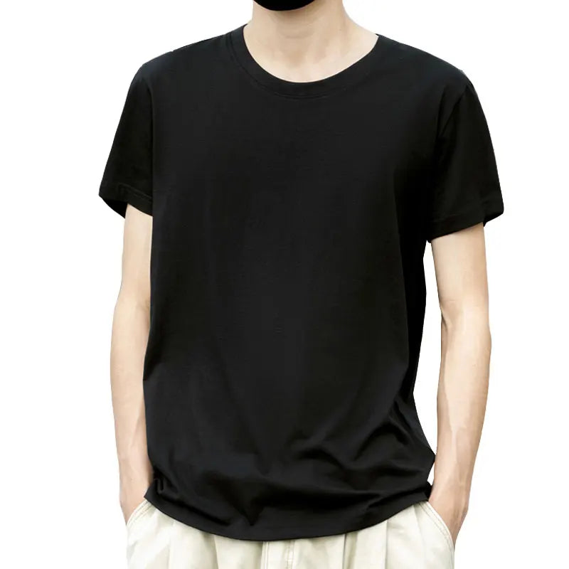 Solid T Shirt Men Summer Casual Cotton T Shirts Men Oversized T Shirt Short Sleeve Loose Youth Classic Tee Tops Big Size 5XL 6XL
