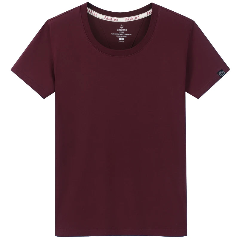Solid T Shirt Men Summer Casual Cotton T Shirts Men Oversized T Shirt Short Sleeve Loose Youth Classic Tee Tops Big Size 5XL 6XL
