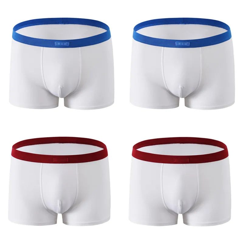 Boxershorts Men Bamboo White Cotton Breathable Youth Mens Underwear Boxers Short Casual Sexy Panties Men Underpants 4psc 4XL 5XL