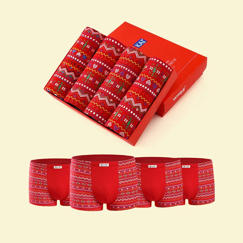 4pcs Mens Underwear Boxers Shorts Casual Modal Ice Silk Breathable Male Printed Underwear Soft Fashion Youth Plus Size 4XL 5XL