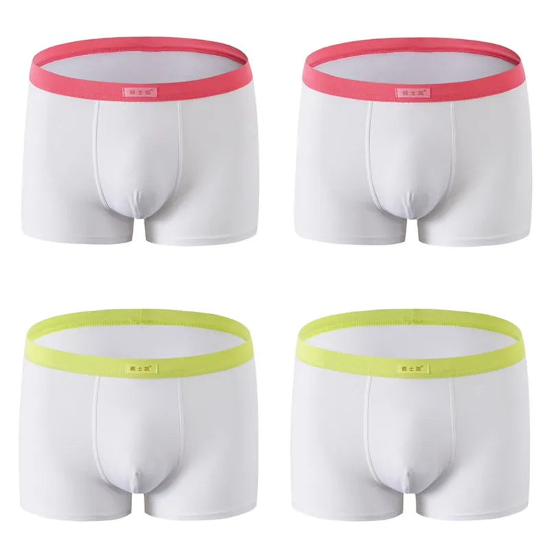 Boxershorts Men Bamboo White Cotton Breathable Youth Mens Underwear Boxers Short Casual Sexy Panties Men Underpants 4psc 4XL 5XL
