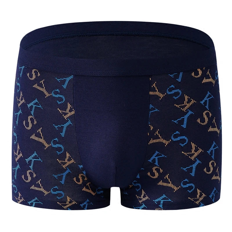 Underwear Men Boxer U Pouch Sexy Modal Breathable Ice Silk Boxer Shorts Letter Print Male Youth Summer 4pcs Big Size 5XL 6XL 7XL