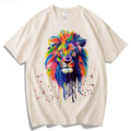 Print T Shirt Men Animal T Shirt Hip Top Men T Shirt Casual Short Sleeve Cotton Summer Top Lion Harajuku Youth Street Fashion