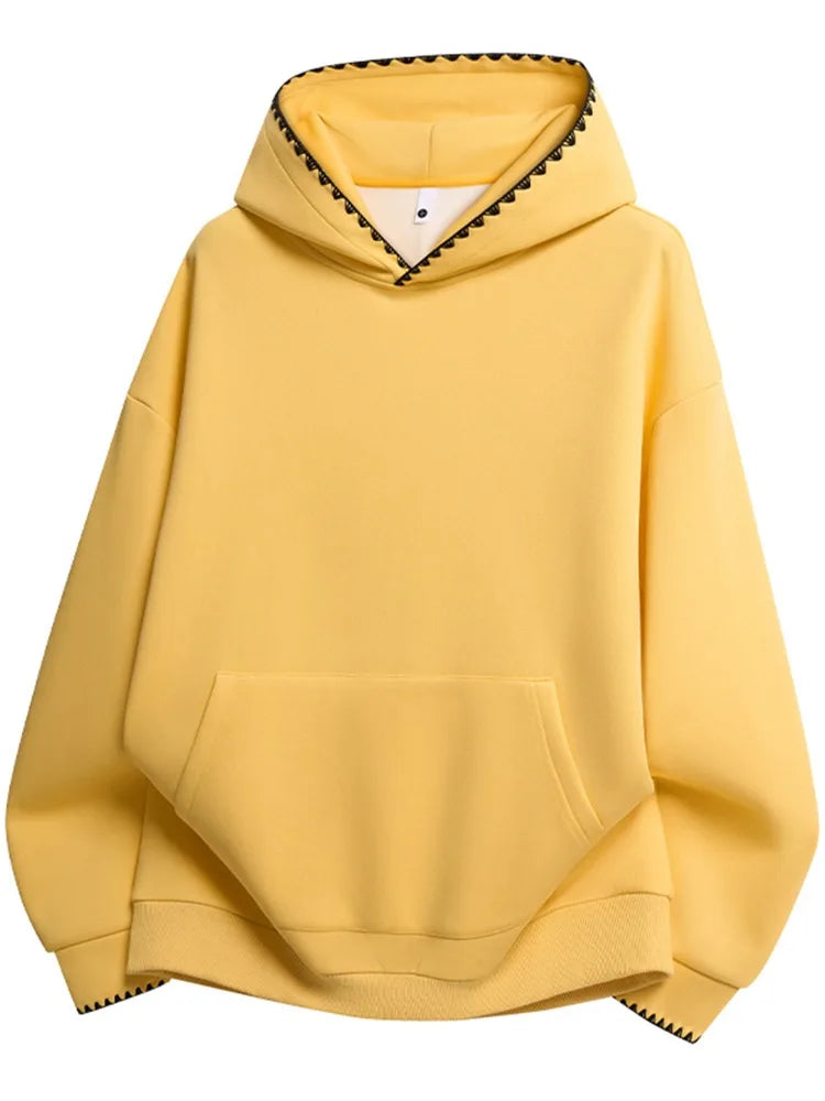 Fashion Hoodies Man Vintage Sweatshirt Women Casual Harajuku Oversize Hoodies Hooded American Designer Pullover Male Yellow 2025