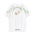 Fashion Men T Shirt Vintage Embroidery T Shirt Women Daisy Hip Hop Tees Shirt Cotton Harajuku Loose Summer Top Flower Butterfly