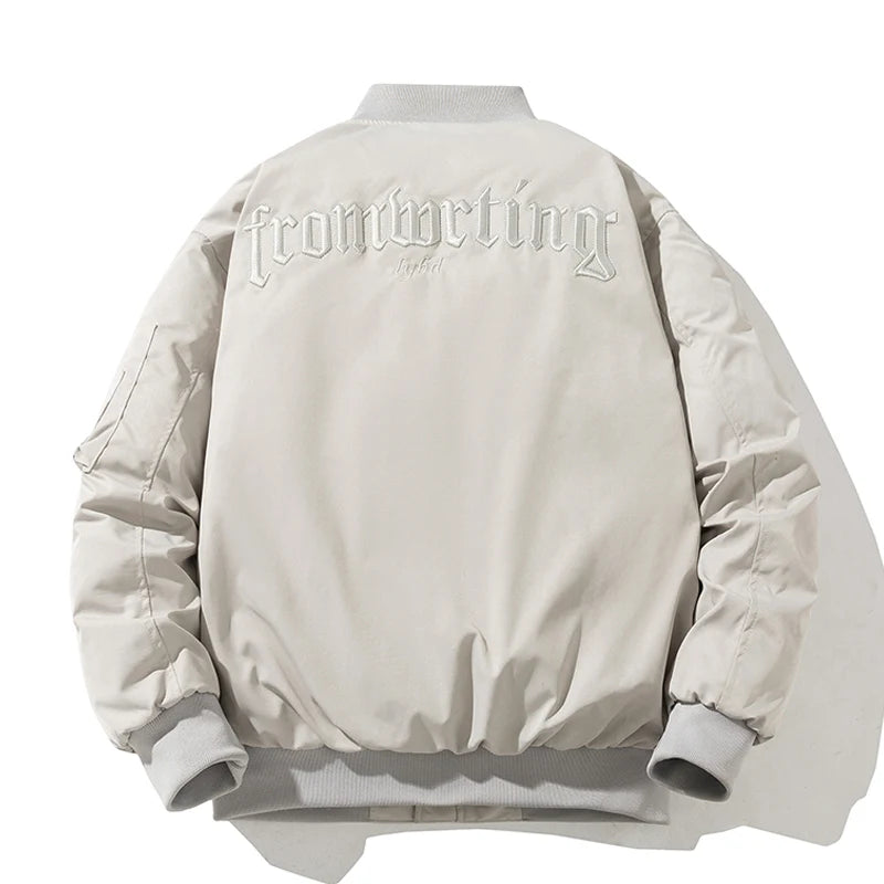 Autumn Winter Pilot Jacket Men Air Force Bomber Jacket Vintage Letter Embroidery Jacket Hip Hop Baseball Coat Hooded Casual 2023