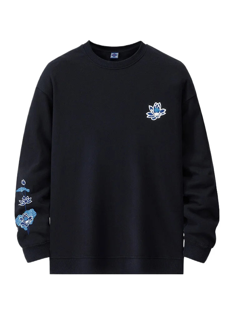 Men Embroidery Hoodies Pullover Phoenix Harajuku Crewneck Sweatshirt Women Cotton Chinese Fashion Streetwear Vintage Hoodies