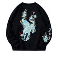 Vintage Hoodies Men Dragon Embroidery Hoodies Women Hip Hop Hooded Sweatshirt Chinese Streetwear Hoody Cotton Fleece Pullover