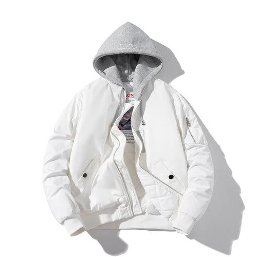 Men Bomber Jacket Women Solid Autumn Winter Pilot Jacket Fashion Vintage Hooded Baseball Coat Casual Windbreak Red Pink Burgundy