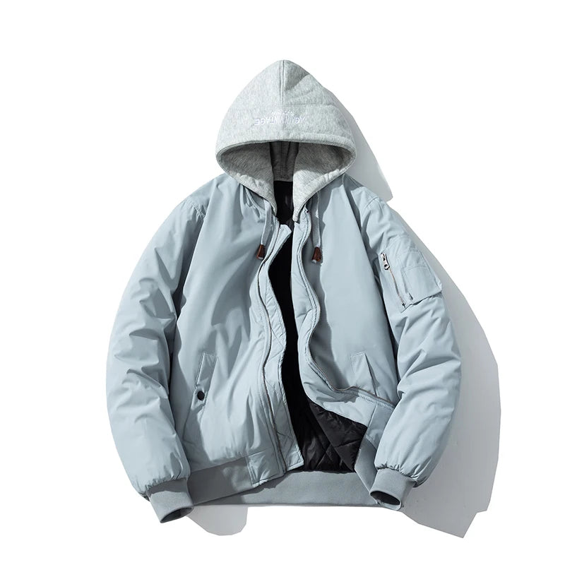 Men Women Vintage Bomber Jackdet Winter Polit Thick Parkas Jacket American Casual Couple Basketball Coat Men Clothing Unisex