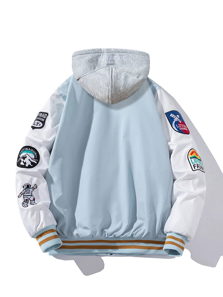 Autumn Winter Varsity Jacket Men Fashion Baseball Jacket Women Embroidery Letter American Coat College Streetwear Button Pink