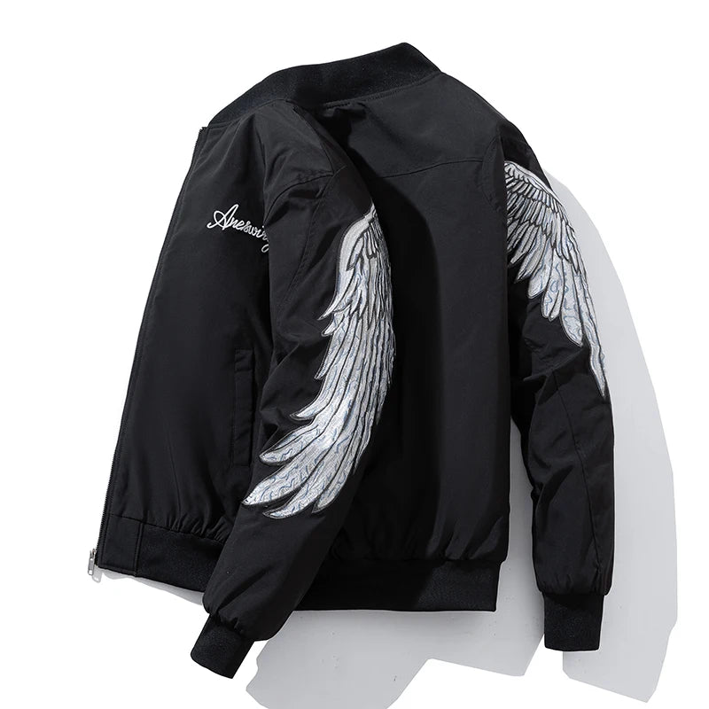 Fashion Baseball Jacket Man Hip Hop Wing Embroidery Jacket Women Autumn Winter Coat Designer Clothes Pilot Parkas Couple 2025