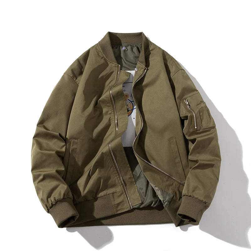 Autumn Winter Pilot Jacket Men Women Solid Bomber Jacket Vintage Fashion Casual Windbreaker Coat Hooded Couple Parkas Blue Khaki