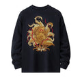 Hip Hop Crewneck Sweatshirt Men Vintage Fox Embroidery Hoodies Women Fashion Cotton Japanese Harajuku Pullover Streetwear Male