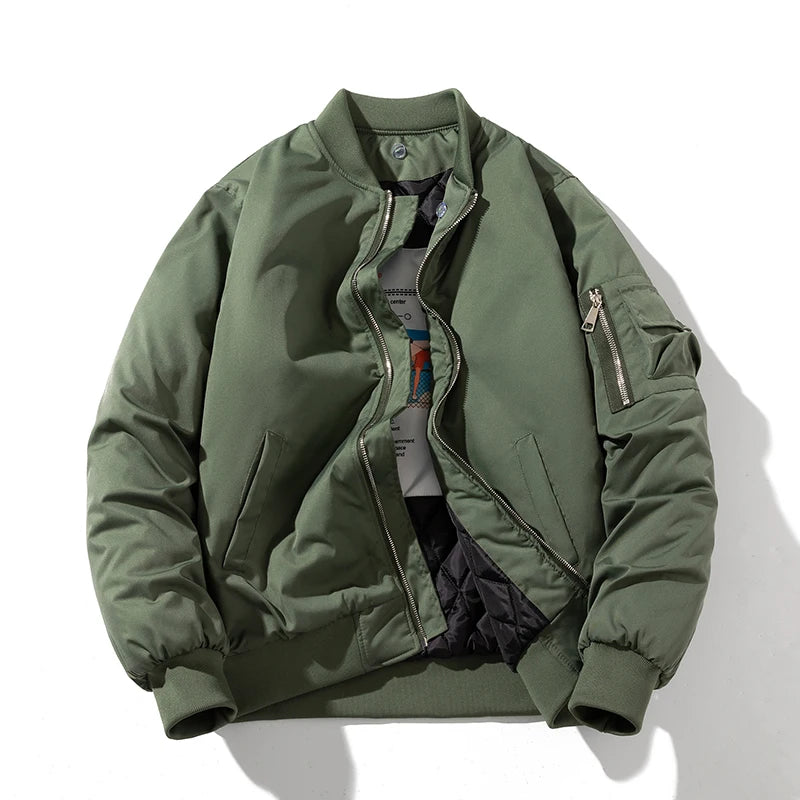 Men Bomber Jacket Autumn Winter Pilot Jacket Women Fashion Solid Baseball Coat Hooded Couple Windbreaker Pocket Streetwear Pink