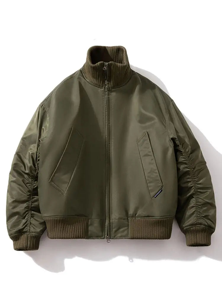 Vintage Bomber Jacket Man Casual Baseball Jacket Women Solid Autumn Winter Military Designer Warm Parkas Coat High Quality Cool