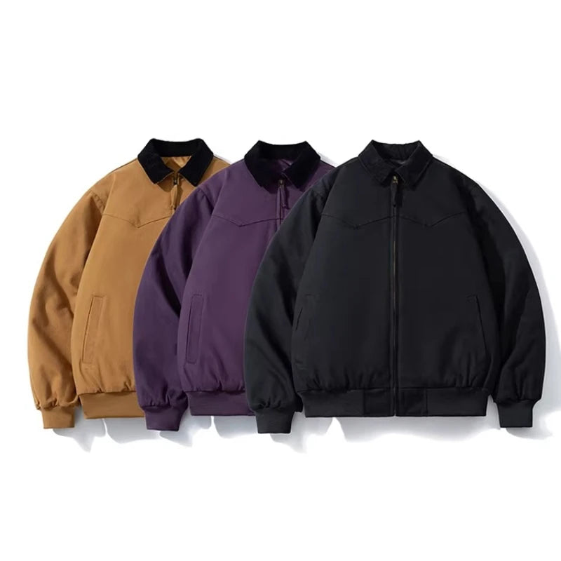 Vintage Winter Jacket Men Solid Thick Parkas Jacket Loose Casual Autumn Amerian Couple Parkas Coat Men Clothes High Quality Male