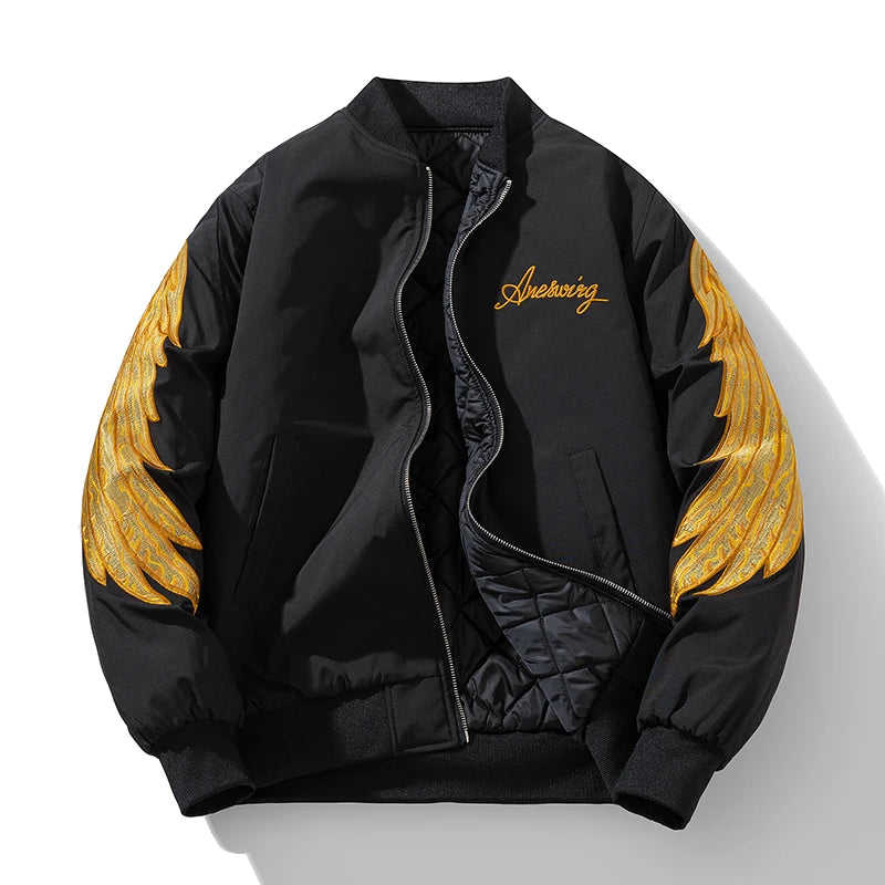 Fashion Baseball Jacket Man Hip Hop Wing Embroidery Jacket Women Autumn Winter Coat Designer Clothes Pilot Parkas Couple 2025