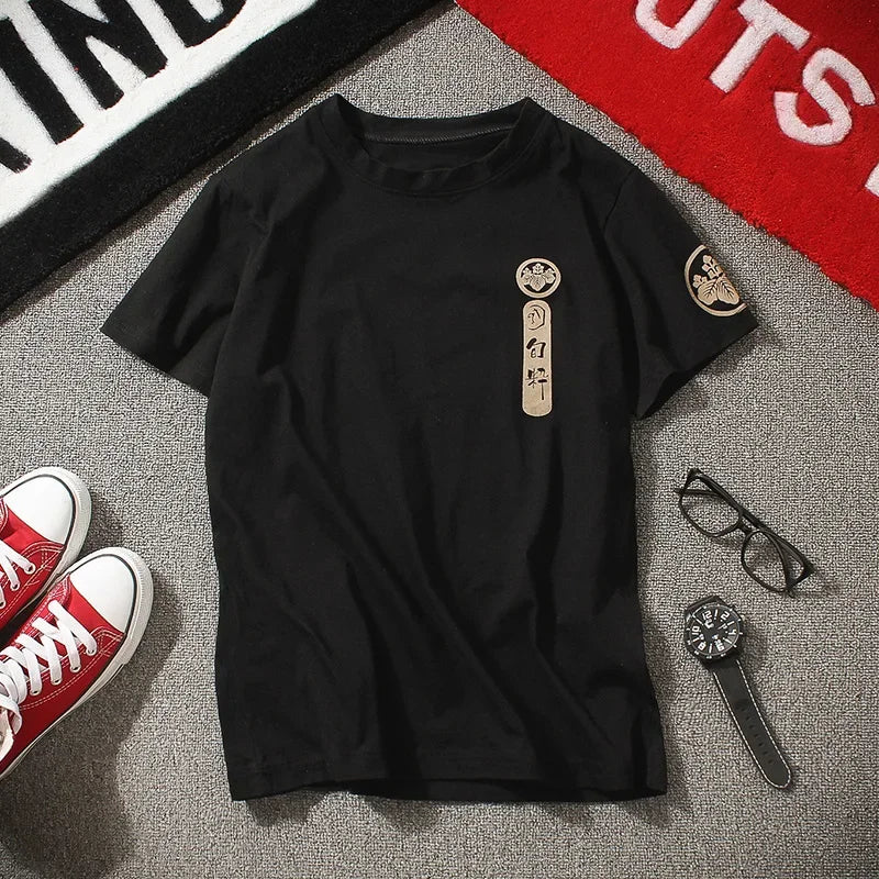 T Shirt Men Harajuku Short Sleeve Print T Shirt Men Retro Fashion Japanese Streetwear Summer Top Male Youth Plus Size 4XL 5XL