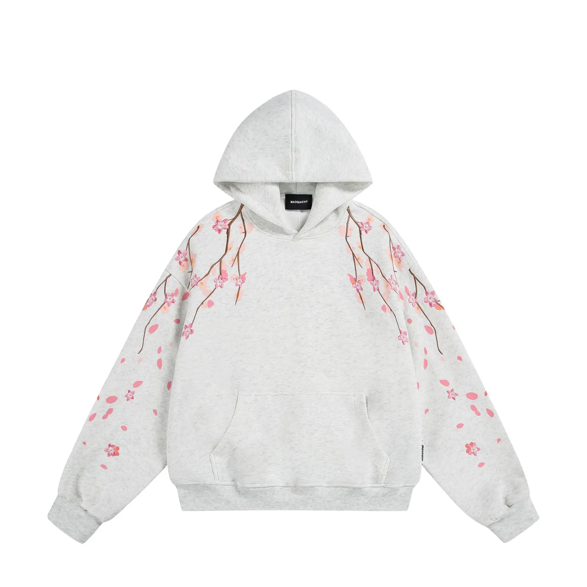 Embroidery Hoodies Man Flower Fashion Harajuku Hoodies Women Casual Loose Hoody American Sweatshirt Hooded Pullover Oversize