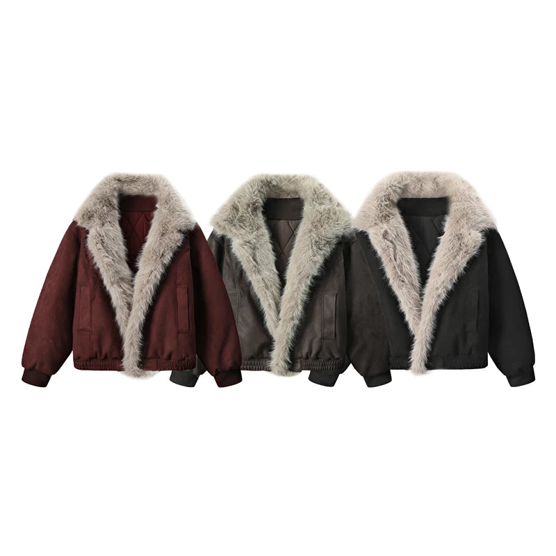 Leather Jackets Man Winter Warm Vintage Motorcycle Coat Fur Collar American Casual Outenwear Retro Baggy Streetwear Original