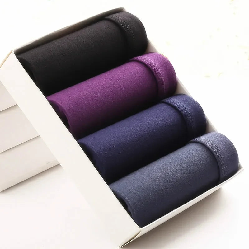 4 pcs Mens Underwear Boxers Shorts Solid Modal Ice Silk Boxer Male Underwear Sexy Breathable Youth Big Size 5XL 6XL 7XL