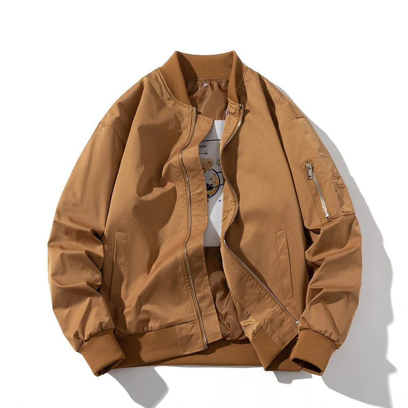 Autumn Winter Pilot Jacket Men Women Solid Bomber Jacket Vintage Fashion Casual Windbreaker Coat Hooded Couple Parkas Blue Khaki