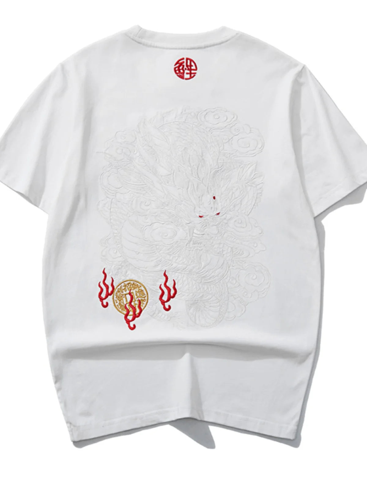 Hip Hop Embroidery T Shirt Men Dragon Vintage T Shirt Men Streetwear Cool Tees Shirt Cotton Short Sleeve Fashion Chinese Male