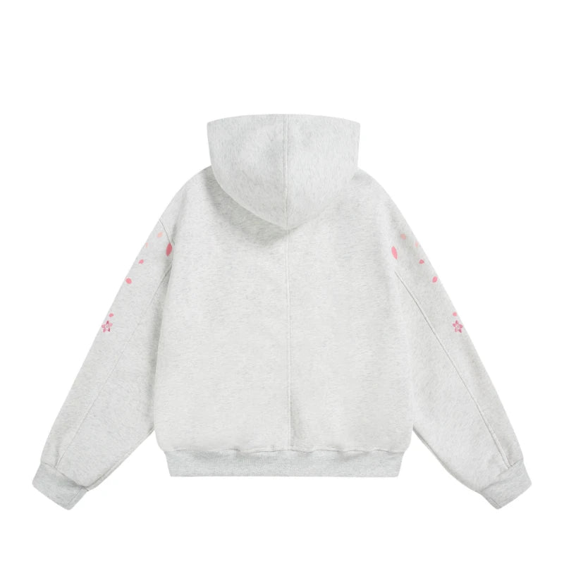 Embroidery Hoodies Man Flower Fashion Harajuku Hoodies Women Casual Loose Hoody American Sweatshirt Hooded Pullover Oversize