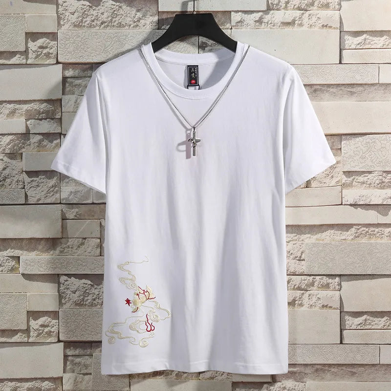 Fashion Embroidery T Shirt Man Phoenix Vintage T Shirt woman Japanese Harajuku T Shirt Cotton Summer Tops Big Size Short Sleeve