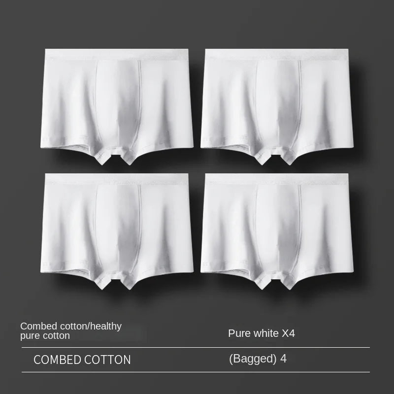 Mens Underwears Cotton Boxers Shorts White U Pouch Sexy Underwear Panties Men Plus Size Boxer Underpants Male Youth Black 5XL