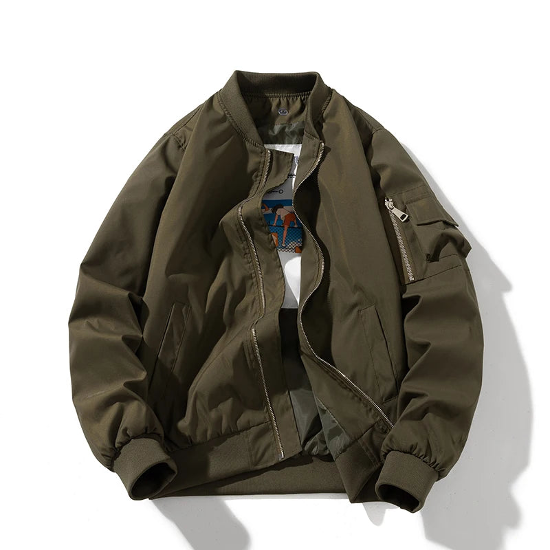 Men Bomber Jacket Autumn Winter Pilot Jacket Women Fashion Solid Baseball Coat Hooded Couple Windbreaker Pocket Streetwear Pink