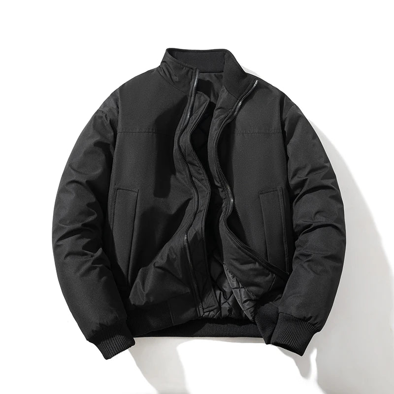 Autumn Winter Varsity Jacket Men Women Fashion Baseball Jacket Solid Loose Thick Warm Coat Couple Parkas Casual White Original