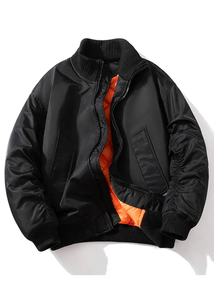 Vintage Bomber Jacket Man Casual Baseball Jacket Women Solid Autumn Winter Military Designer Warm Parkas Coat High Quality Cool