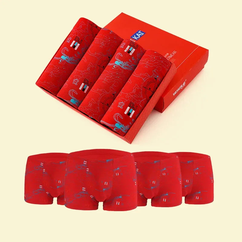 Underwear Men Boxer Bamboo Convex Modal Underwear Shorts Print Fashion Casual Youth Soft  Breathable Male Boxers Plus Size 7XL