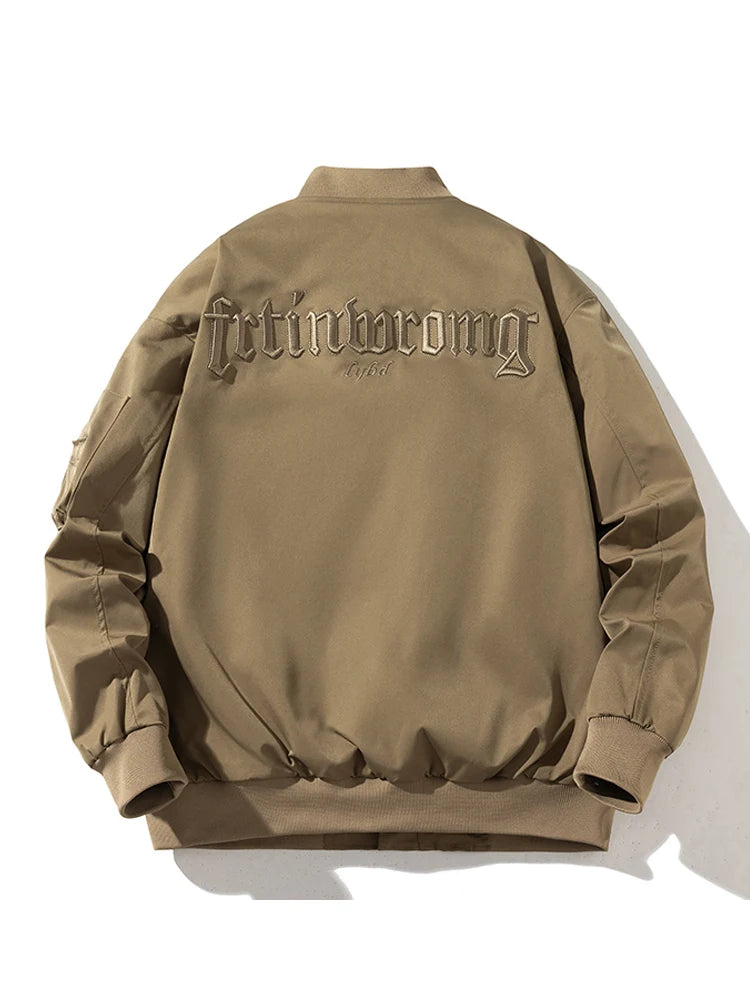 Autumn Winter Pilot Jacket Men Air Force Bomber Jacket Vintage Letter Embroidery Jacket Hip Hop Baseball Coat Hooded Casual 2023