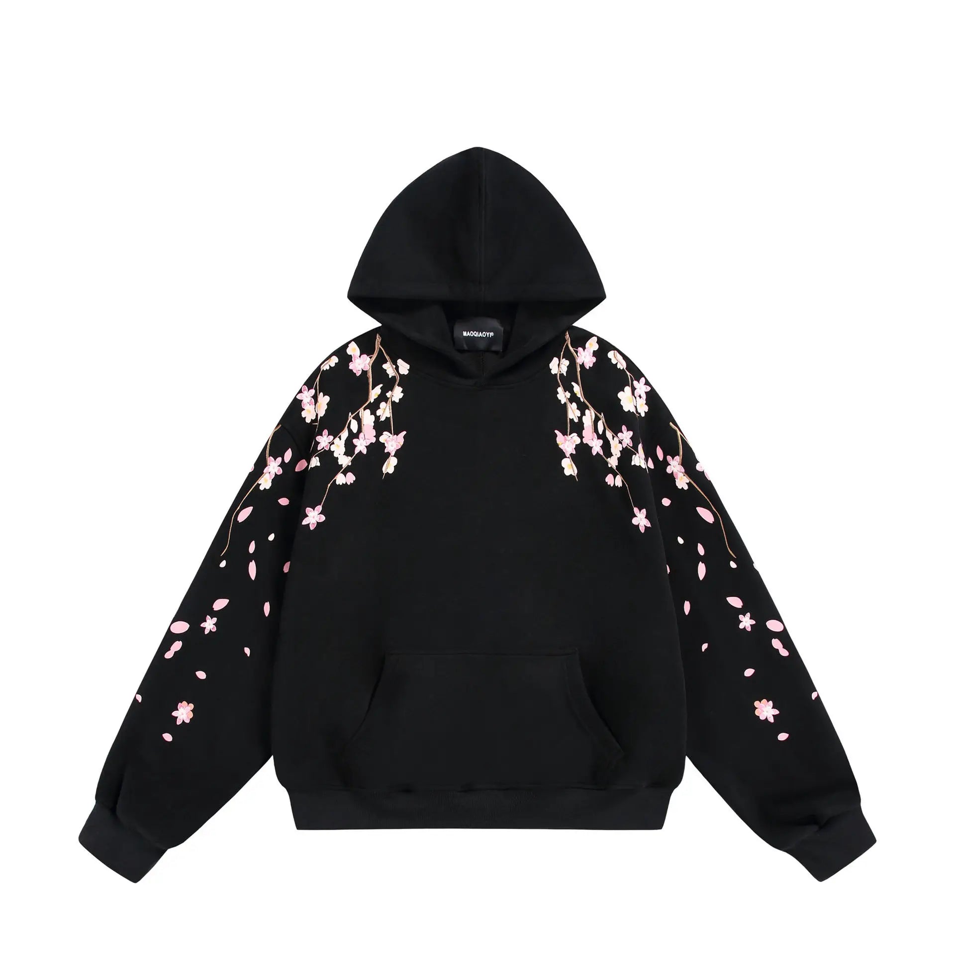 Embroidery Hoodies Man Flower Fashion Harajuku Hoodies Women Casual Loose Hoody American Sweatshirt Hooded Pullover Oversize