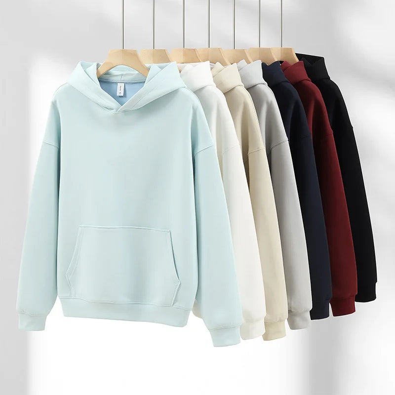Fashion Hoodies Man Solid Color Casual Hoodies Women Loose Hooded Pullover Autumn Couple Hoody Colorful Oversize Harajuku Unisex