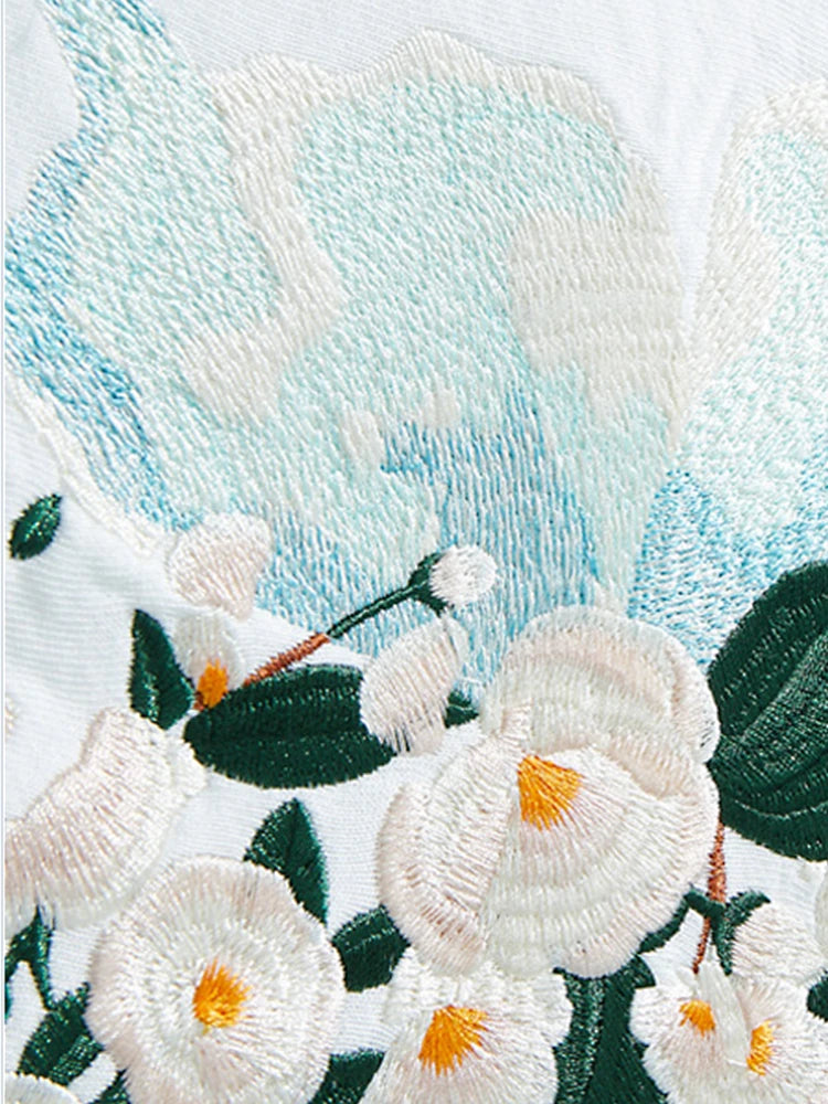 Fashion Crewneck Sweatshirt Men Butterfly Embroidery Hoodies Women Flower Graphic Harajuku Hoodies High Street Youth Streetwear