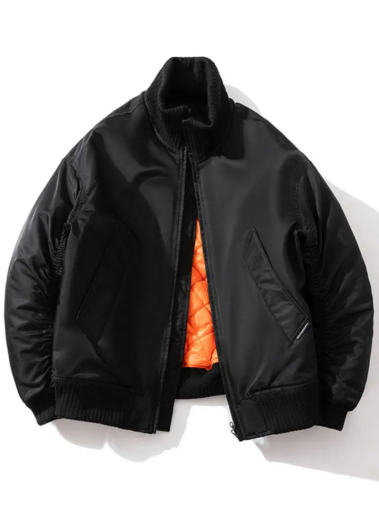 Vintage Bomber Jacket Man Casual Baseball Jacket Women Solid Autumn Winter Military Designer Warm Parkas Coat High Quality Cool