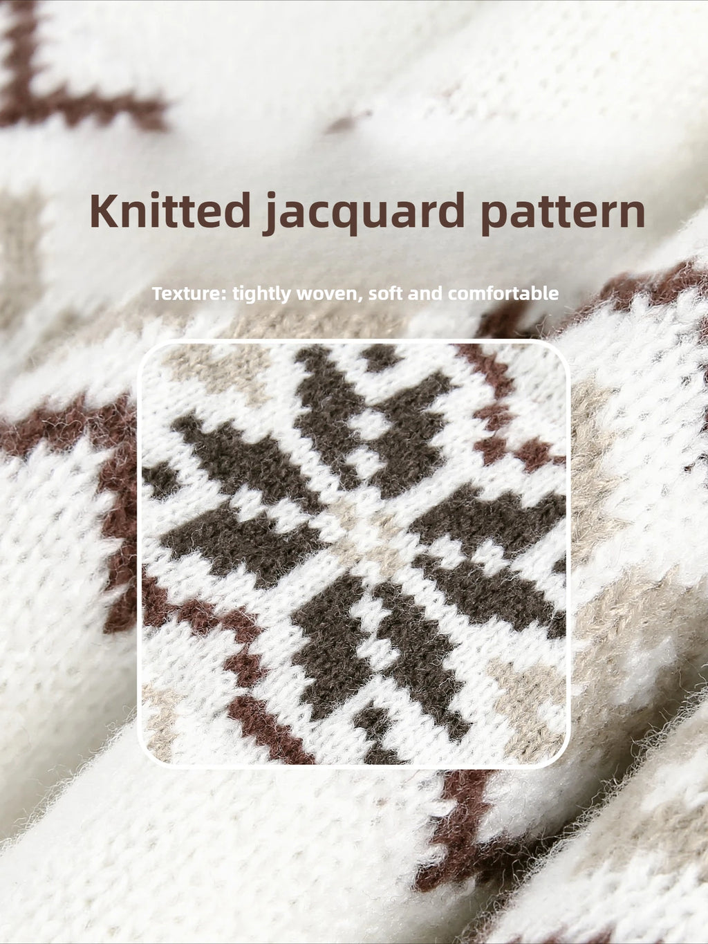 Knitted Sweater Man Vintage Jacquard Fashion Sweater Men Women Casual Knitwear Loose American Knit Sweater Couple Streetwear