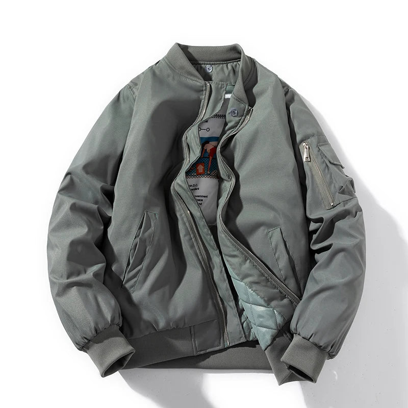 Men Bomber Jacket Autumn Winter Pilot Jacket Women Fashion Solid Baseball Coat Hooded Couple Windbreaker Pocket Streetwear Pink