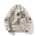 Autumn Winter Pilot Jacket Men Women Badge Star Vintage Bomber Jacket Embroidery Men Fashion Hip Hop Windbreaker Coat Streetwear