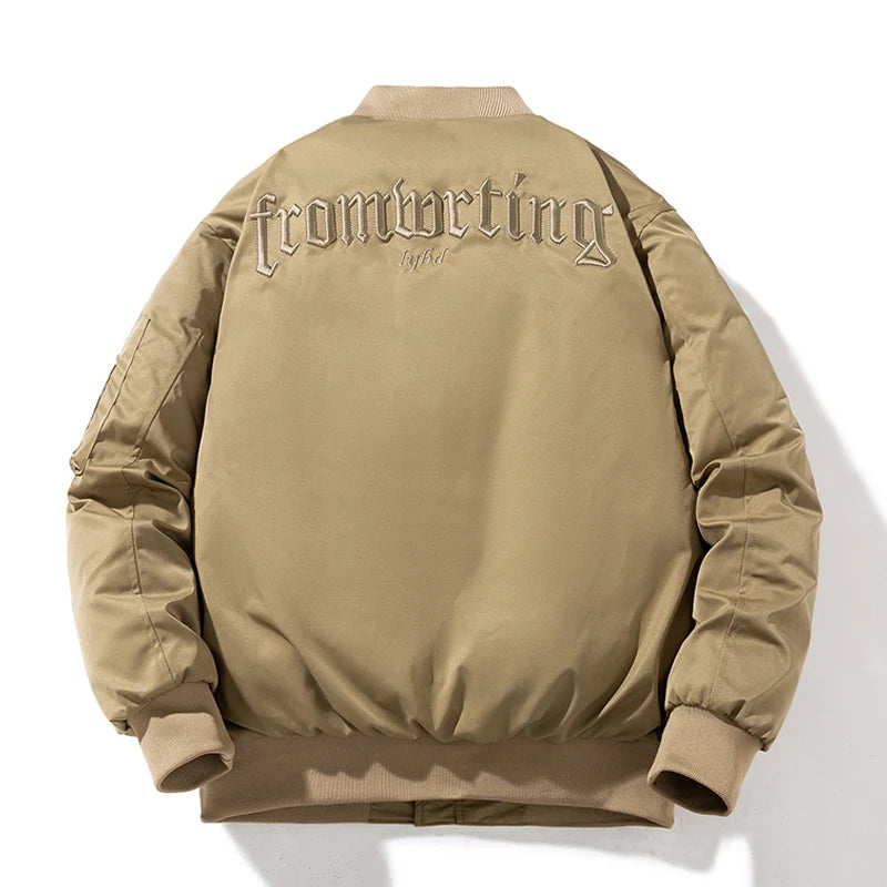 Autumn Winter Pilot Jacket Men Air Force Bomber Jacket Vintage Letter Embroidery Jacket Hip Hop Baseball Coat Hooded Casual 2023
