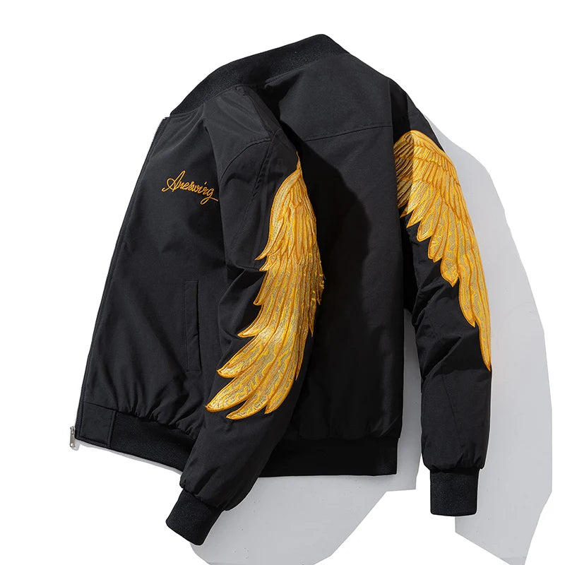 Fashion Baseball Jacket Man Hip Hop Wing Embroidery Jacket Women Autumn Winter Coat Designer Clothes Pilot Parkas Couple 2025
