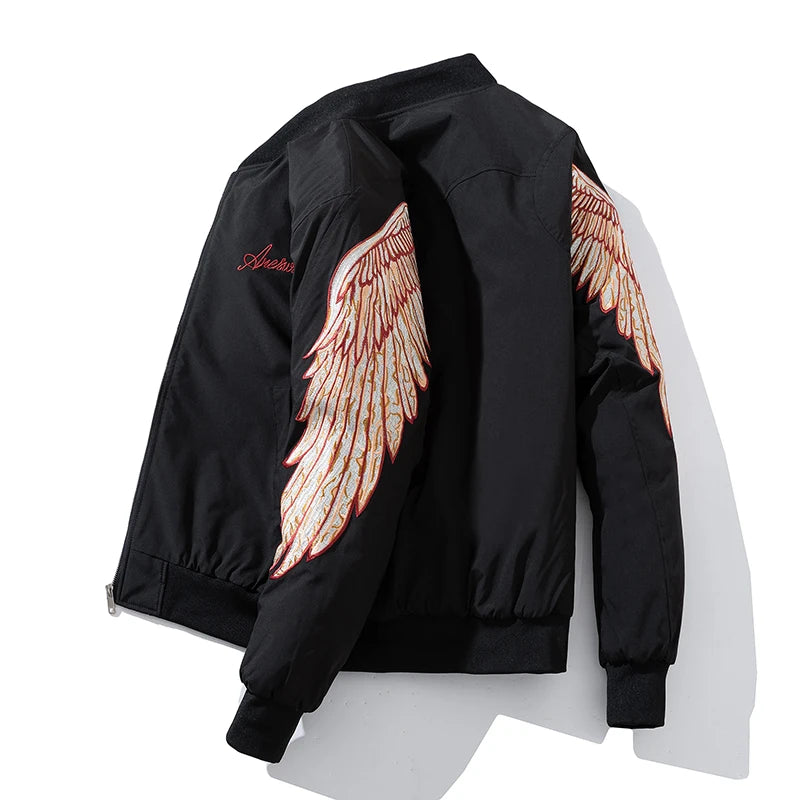 Fashion Baseball Jacket Man Hip Hop Wing Embroidery Jacket Women Autumn Winter Coat Designer Clothes Pilot Parkas Couple 2025
