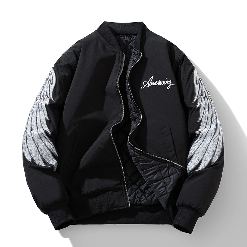 Fashion Baseball Jacket Man Hip Hop Wing Embroidery Jacket Women Autumn Winter Coat Designer Clothes Pilot Parkas Couple 2025